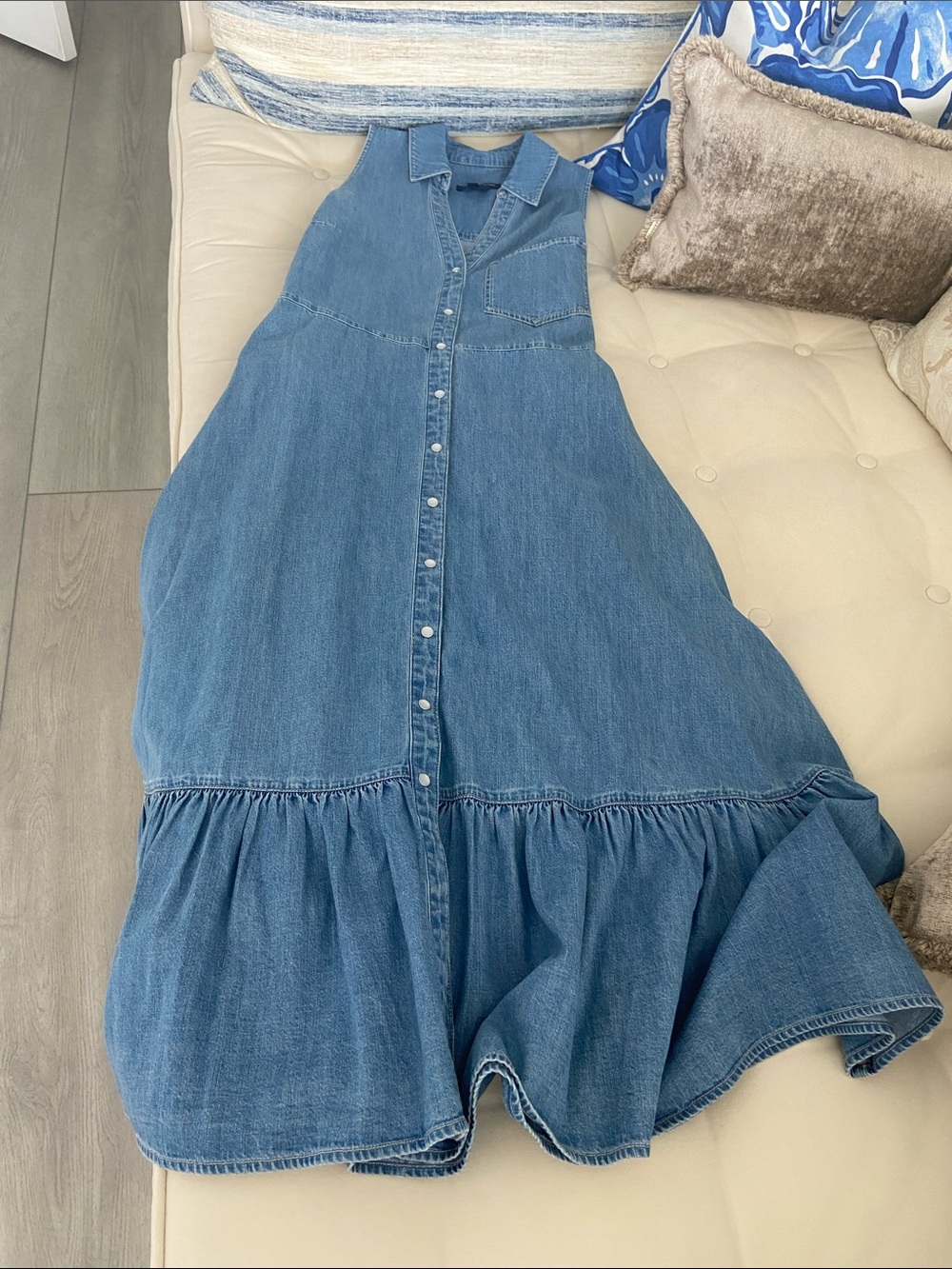 Veronica Beard Blue Denim Midi Dress